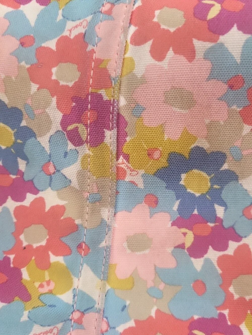Coach Multicolor Floral Drawstring Hobo with Pink Trim